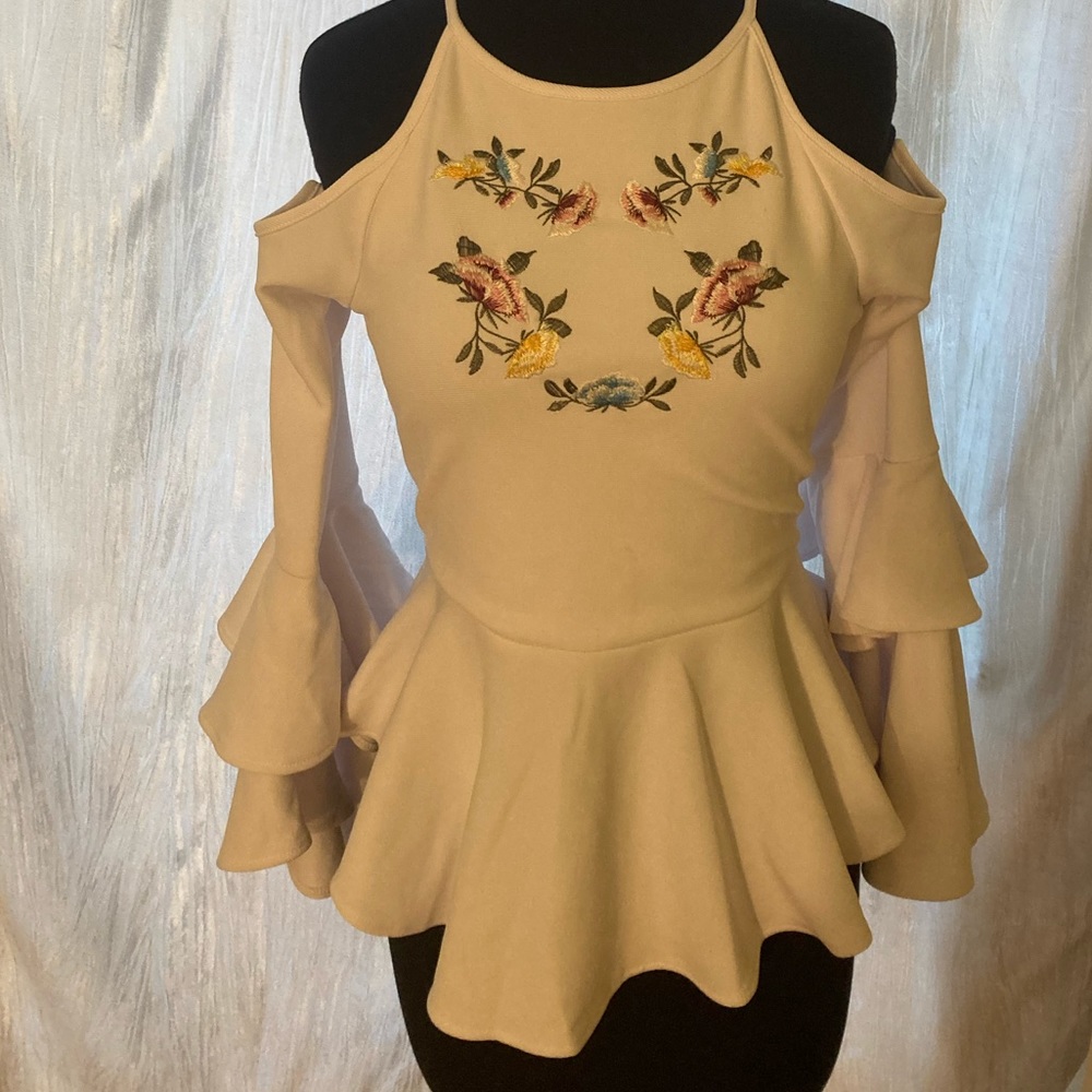 The Edit cold-shoulder top